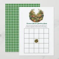 Rustic Farmers Market Birthday Bingo Game Invitation