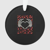 Skeleton Hand Red Heart Birthday Valentines Day Ornament