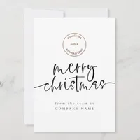 Corporate Logo QR Code Any Color Merry Christmas  Holiday Card