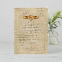 Gold Foil Egyptian Themed Party Invitation