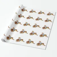 Vintage Child Rides Bunny Rabbit Wrapping Paper