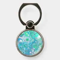 Sea Blue Abstract Bubbles Phone Ring Stand