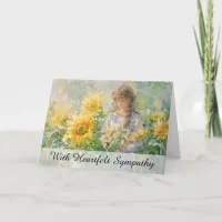 *~* Girl Sun Flowers TV2 Sympathy Love Light Card