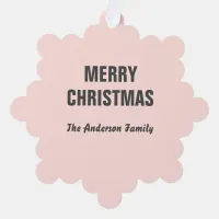 Custom Pale Pink Custom Paper Christmas Tree Ornament Card