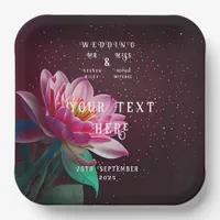 Floral Lotus Wedding Suite | Starry Night Romance Paper Plates