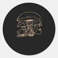 Cottagecore Aesthetic Goblincore Mushroom Snail Classic Round Sticker