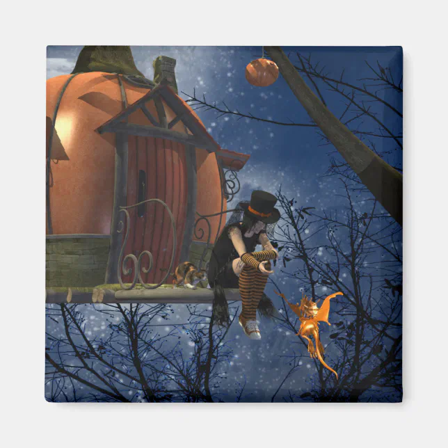 Cute Halloween Creature Encounter Magnet