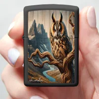 Long-Eared Owl Guardian of the Twisted Branch Zippo Lighter