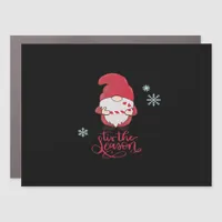 Christmas Gnome With Candycane Car Magnet