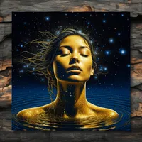 Spiritual Woman in Water under the Stars Acrylic Print