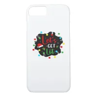 Let's Get Lit Funny Christmas Drinking Lights Sant iPhone 8/7 Case