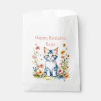 Little Kitten Girl's Birthday Party Personalized Favor Bag