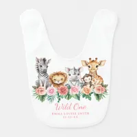 Wild One Safari Baby Bib Jungle Animals Baby 