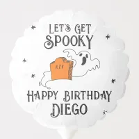 Halloween Birthday Gothic Typography Doodles Name Balloon