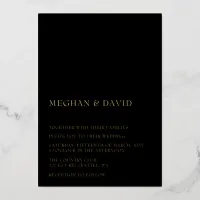 Simple Elegant Minimal Modern Black Wedding Foil Invitation