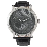 Modern Fractal Metallic Nautilus Golden Ratio Watch