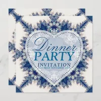 Blue & Cream Boho Chic Country Dinner Party Invitation