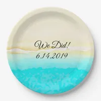 We Did Ocean Shore Teal Water pretty paper plates. Paper Plates