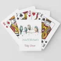 Whimsical Birds on Branches  Pastel Baby Shower Poker Cards