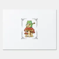 Mushroom Frog Goblincore Mycology Artistic Design Sign