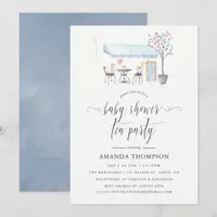 Paris Cafe Watercolor Baby Shower Tea Party Invitation