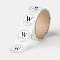 Classic Monogram Circle Return Address Label