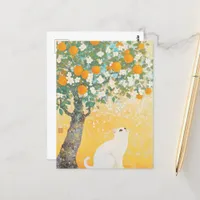 The Cat and the Orange Tree Postcard