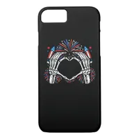 Skeleton Hand Heart USA Patriotic American Bold  iPhone 8/7 Case