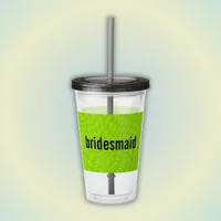 Neon Slime Green Summer Bachelorette Bridesmaid  Acrylic Tumbler