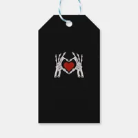 Skeleton Hands Form A Heart With Red Heart Bright  Gift Tags
