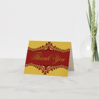 Royal Satin Thank You Red+Gold Card