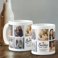 Besties For Life Script Best Friends Photo Collage Coffee Mug