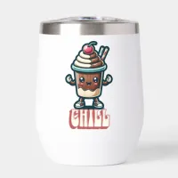 Chill Chocolate Milkshake Pun  Thermal Wine Tumbler