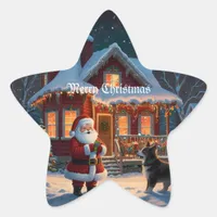 A Merry Festive Christmas Holiday  Star Sticker