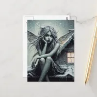 An adorable annoyed winter Fairy Postcard