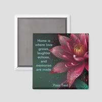 Personalized Glitter Flower Fridge Magnet