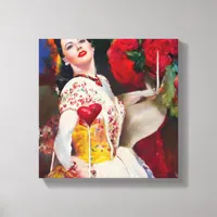 Queen of Hearts AI Generated Painting  Canvas Print