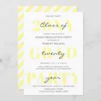 Yellow Typography Modern Online Graduation Party Invitation