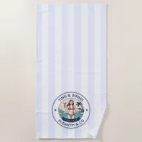 Preppy Pool Club Tinis & Bikinis Personalized Beach Towel