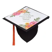 Spring pastel colored wildflowers personalised graduation cap topper