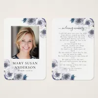 Lilac Roses Photo Funeral Memorial Poem Card