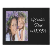 Mother mom black photo faux canvas print