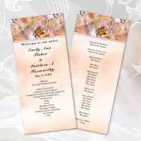 Heart Floral Rose Butterfly Pearls Wedding Program