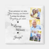 In Loving Memory Custom 3 Photo Memorial Magnet