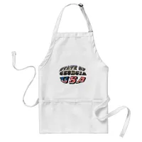 State of Georgia and USA Flag Text Adult Apron