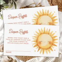 Sunshine Baby Shower Boho Cute Sun Diaper Raffle Enclosure Card