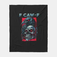 F-Caw-F Crow Humorous Graphic Fleece Blanket