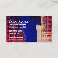 Electric Guitar Red/Blue Music Business Card