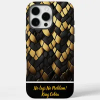 Elegant black and gold snakeskin pattern texture iPhone 16 pro max case