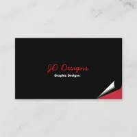 Customizable Black and Red Monogram Business Cards